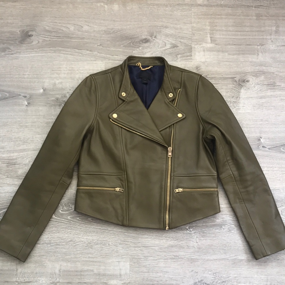 J crew leather jacket